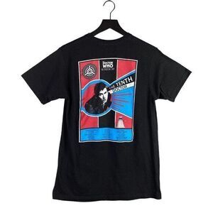 Doctor Who Spacetime Tour T-Shirt Men's Medium Black BBC Graphic Vintage Logo